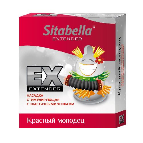 Стимулирующая насадка Sitabella Extender  Красный молодец - Sitabella - купить с доставкой в Миассе
