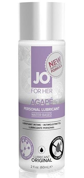 Лубрикант на водной основе для женщин JO AGAPE LUBRICANT ORIGINAL - 60 мл. - System JO - купить с доставкой в Миассе