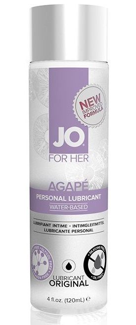 Женский лубрикант на водной основе JO AGAPE LUBRICANT ORIGINAL - 120 мл. - System JO - купить с доставкой в Миассе
