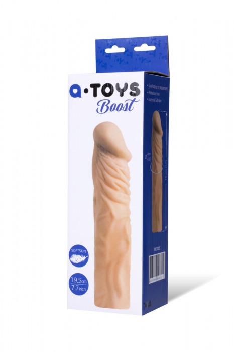 Насадка с ярко выраженной головкой и рельефным стволом - 19 см. - A-toys - в Миассе купить с доставкой