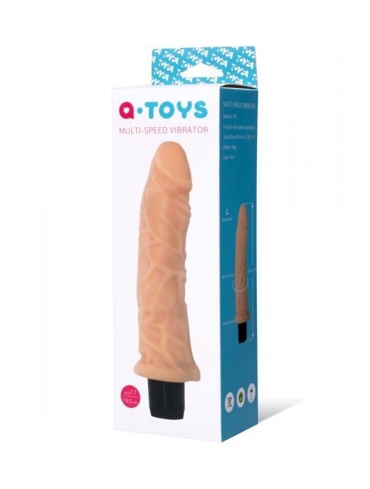 Вибратор-реалистик с рельефным стволом - 19,5 см. - A-toys