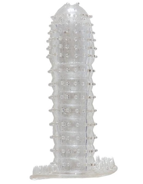 Гелевая прозрачная насадка c шипами - 12 см. - Toyfa Basic - в Миассе купить с доставкой
