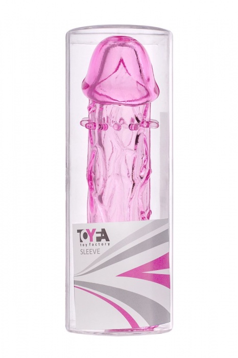 Гладкая розовая насадка с усиками под головкой - 12,5 см. - Toyfa Basic - в Миассе купить с доставкой