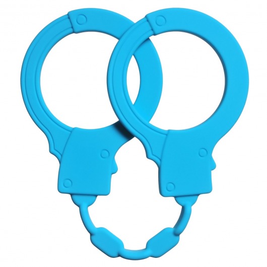 Голубые силиконовые наручники Stretchy Cuffs Turquoise - Lola Games - купить с доставкой в Миассе