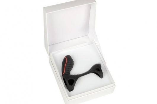 Чёрная насадка на фаллос Gladiator + LRS  с трехкнопочным пультом управления - Adrien Lastic - в Миассе купить с доставкой