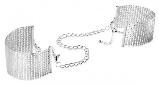 Серебристые наручники-браслеты Desir Metallique Handcuffs - Bijoux Indiscrets - купить с доставкой в Миассе
