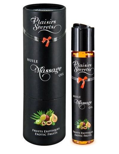Массажное масло с ароматом экзотических фруктов Huile de Massage Gourmande Fruits Exotiques - 59 мл. - Plaisir Secret - купить с доставкой в Миассе