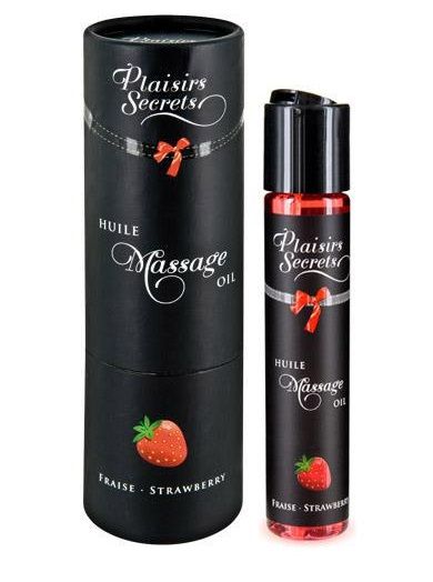Массажное масло с ароматом клубники Huile de Massage Gourmande Fraise des Bois - 59 мл. - Plaisir Secret - купить с доставкой в Миассе