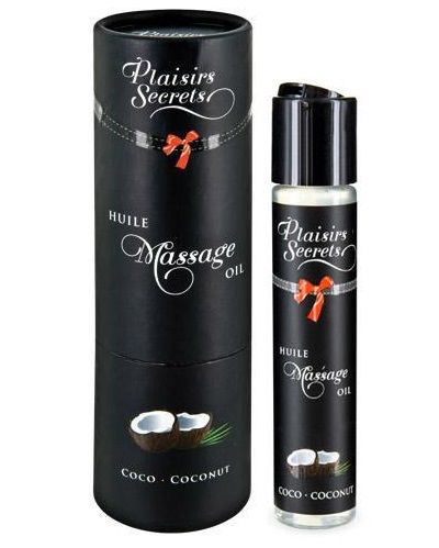Массажное масло с ароматом кокоса Huile de Massage Gourmande Coco - 59 мл. - Plaisir Secret - купить с доставкой в Миассе