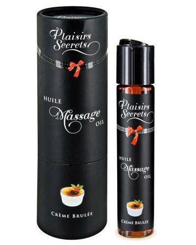 Массажное масло с ароматом крем брюле Huile de Massage Gourmande Creme Brulée - 59 мл. - Plaisir Secret - купить с доставкой в Миассе