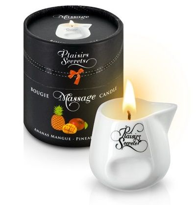 Массажная свеча с ароматом манго и ананаса Bougie de Massage Ananas Mangue - 80 мл. - Plaisir Secret - купить с доставкой в Миассе