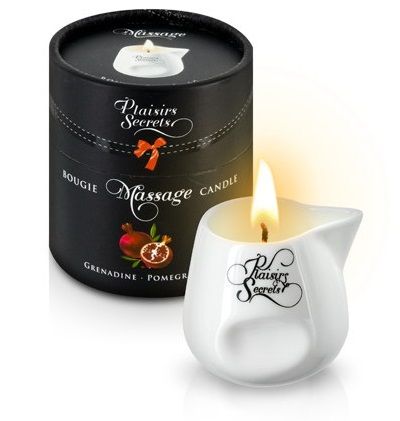 Массажная свеча с ароматом граната Bougie de Massage Gourmande Grenadine - 80 мл. - Plaisir Secret - купить с доставкой в Миассе