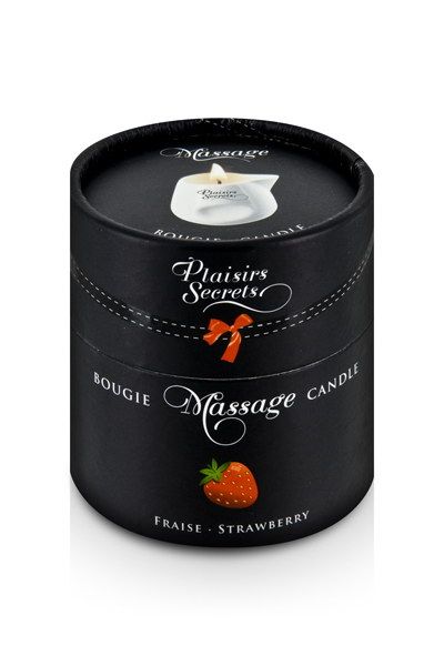 Массажная свеча с ароматом клубники Bougie de Massage Gourmande Fraise - 80 мл. - Plaisir Secret - купить с доставкой в Миассе