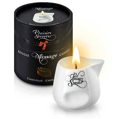 Массажная свеча с ароматом шоколада Bougie de Massage Gourmande Chocolat - 80 мл. - Plaisir Secret - купить с доставкой в Миассе