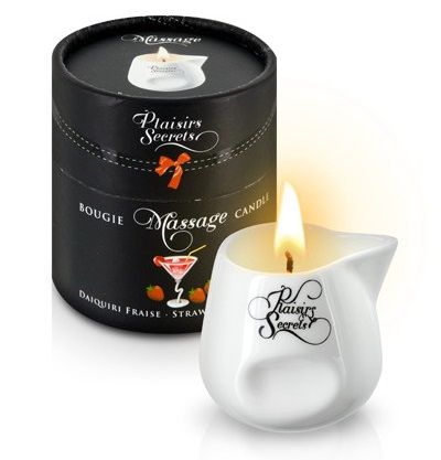 Массажная свеча с ароматом клубничного дайкири Bougie de Massage Daikiri Fraise - 80 мл. - Plaisir Secret - купить с доставкой в Миассе