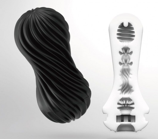Мастурбатор FLEX Rocky Black с плотным рельефом - Tenga - в Миассе купить с доставкой