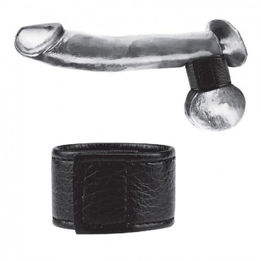 Чёрная утяжка на мошонку 1  Velcro Ball Stretcher - BlueLine - купить с доставкой в Миассе