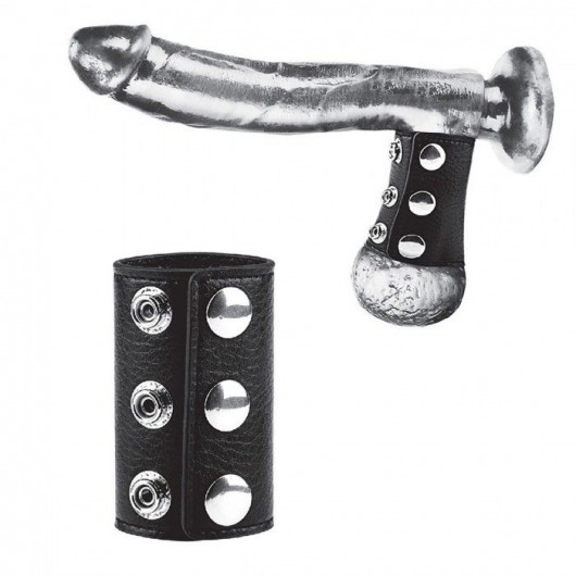 Чёрная утяжка на кнопках 100% PVC STRAP WITH METAL SNAP - BlueLine - купить с доставкой в Миассе
