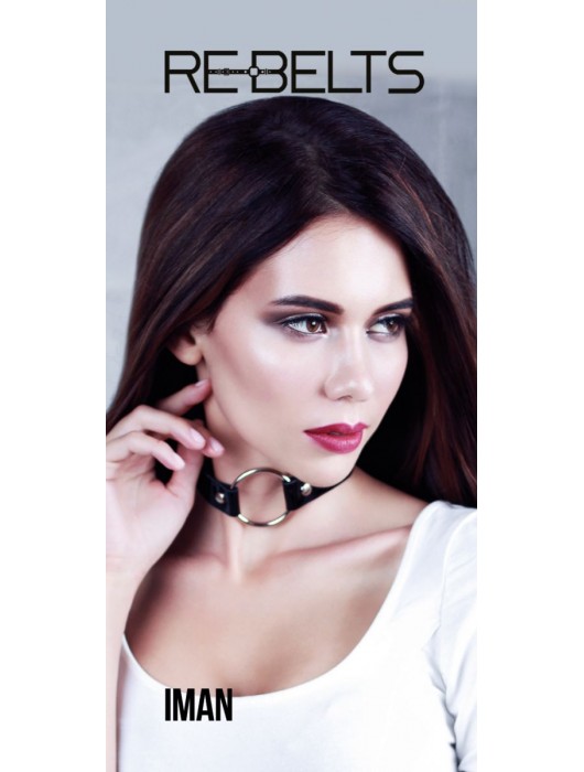 Чёрный чокер-кляп Iman Black - Rebelts - купить с доставкой в Миассе