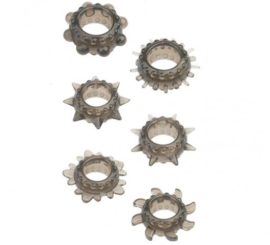 Набор из 6 дымчатых эрекционных колец MENZSTUFF 6PC STRECHEABLE RING SET - Dream Toys - в Миассе купить с доставкой