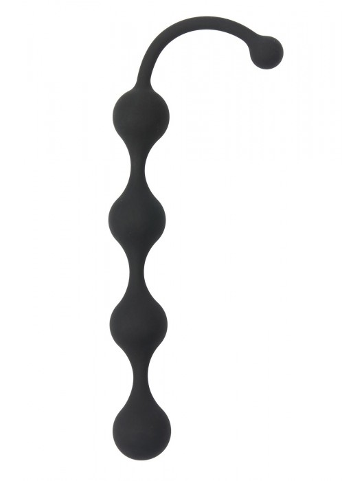 Чёрная анальная цепочка SEE YOU FOUR BEADS ANAL - 24 см. - Dream Toys