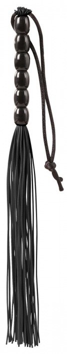 Чёрная мини-плеть из резины Rubber Mini Whip - 22 см. - Blush Novelties - купить с доставкой в Миассе