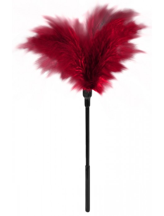 Пластиковая метелочка с красными пёрышками Small Feather Tickler - 32 см. - Blush Novelties - купить с доставкой в Миассе