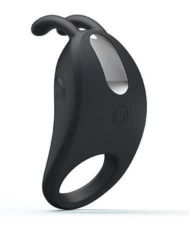 Чёрное эрекционное кольцо с вибрацией Rabbit Vibrator - Baile - в Миассе купить с доставкой