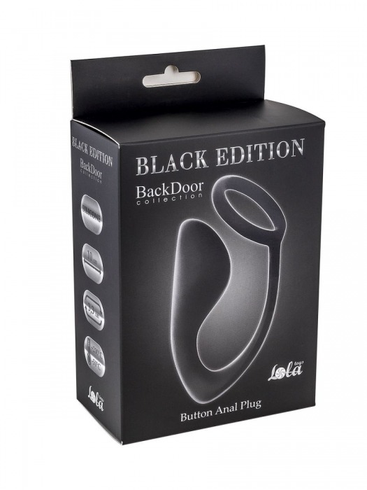 Чёрное эрекционное кольцо с анальной пробкой Button Anal Plug - Lola Games - в Миассе купить с доставкой