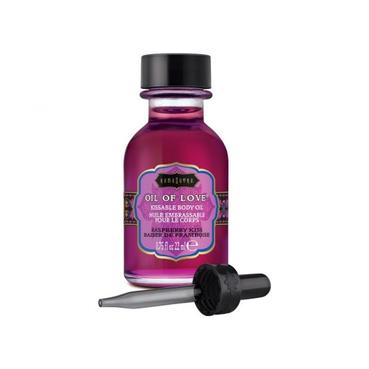 Масло для ласк с ароматом малины Oil of Love Raspberry Kiss - 22 мл. - Kama Sutra - купить с доставкой в Миассе