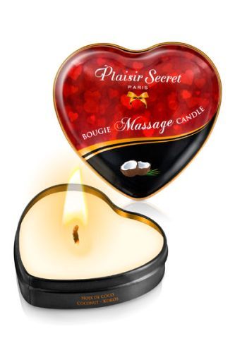 Массажная свеча с ароматом кокоса Bougie Massage Candle - 35 мл. - Plaisir Secret - купить с доставкой в Миассе