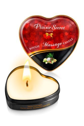 Массажная свеча с ароматом экзотических фруктов Bougie Massage Candle - 35 мл. - Plaisir Secret - купить с доставкой в Миассе