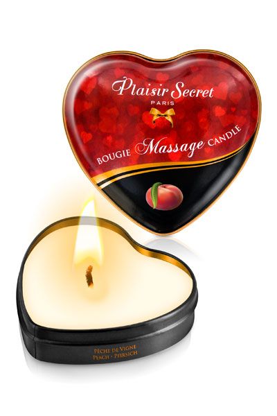 Массажная свеча с ароматом персика Bougie Massage Candle - 35 мл. - Plaisir Secret - купить с доставкой в Миассе