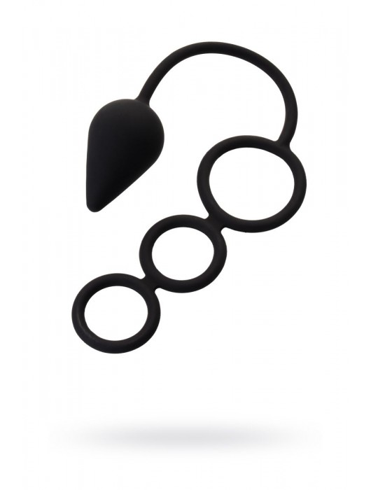 Тройное эрекционное кольцо с анальным хвостом Drop M-size - Erotist Adult Toys - в Миассе купить с доставкой