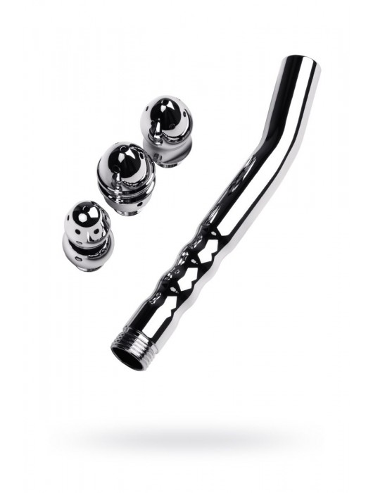 Металлический анальный душ с тремя насадками - ToyFa - купить с доставкой в Миассе