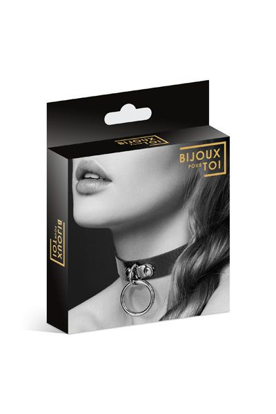 Узенький ошейник из полиуретана с кольцом - Bijoux Pour Toi - купить с доставкой в Миассе