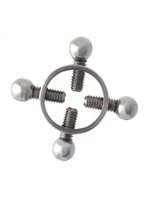 Серебристые зажимы для сосков на винтах - ToyFa - купить с доставкой в Миассе