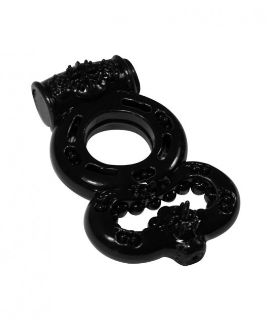 Чёрное эрекционное кольцо Rings Treadle с подхватом - Lola Games - в Миассе купить с доставкой