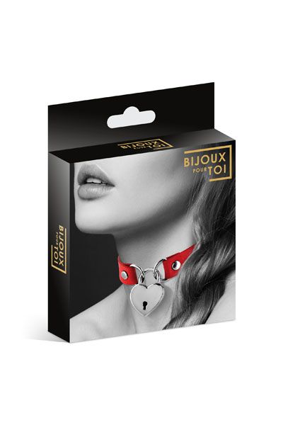 Красный чокер с замком в форме сердца - Bijoux Pour Toi - купить с доставкой в Миассе