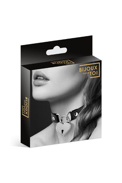 Черный чокер с замком в форме сердца - Bijoux Pour Toi - купить с доставкой в Миассе