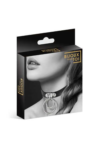 Черный чокер с двумя кольцами - Bijoux Pour Toi - купить с доставкой в Миассе