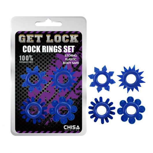 Набор из 4 синих колец Get Lock - Chisa - в Миассе купить с доставкой