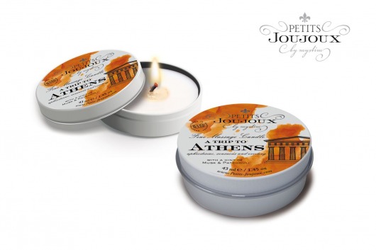 Массажная свеча Petits Joujoux Athens с ароматом муската и пачули - 33 гр. - MyStim - купить с доставкой в Миассе