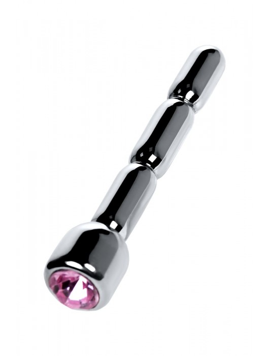 Серебристый уретральный плаг со стразом - 7 см. - ToyFa - купить с доставкой в Миассе