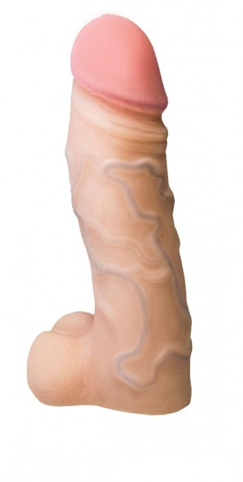 Реалистичная насадка с мошонкой REAL Standard - 15,5 см. - LOVETOY (А-Полимер) - купить с доставкой в Миассе