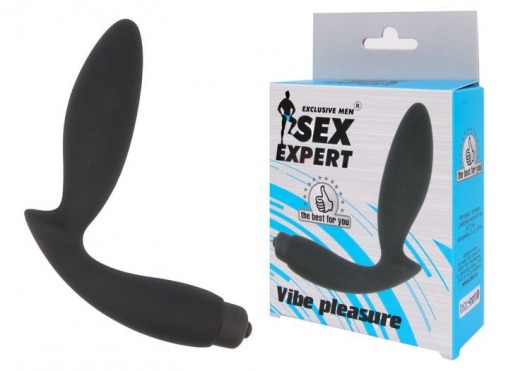 Чёрный вибростимулятор простаты Sex Expert Vibe Pleasure - Sex Expert - в Миассе купить с доставкой