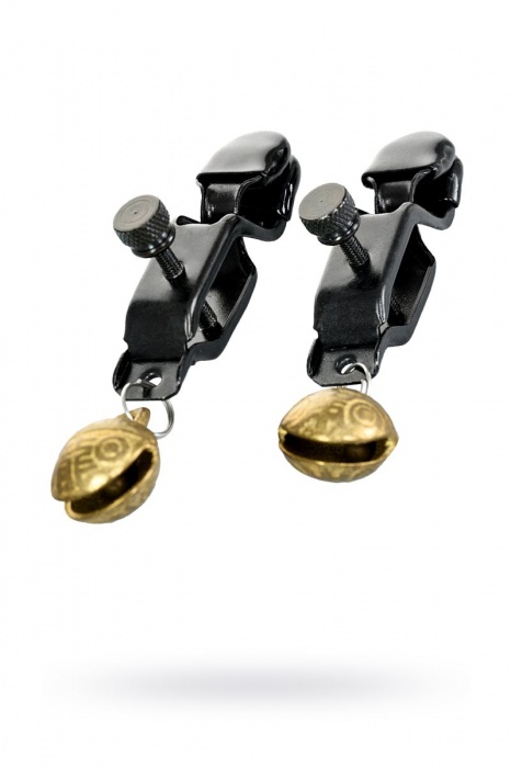 Черно-золотистые зажимы для сосков TOYFA Theatre - ToyFa - купить с доставкой в Миассе