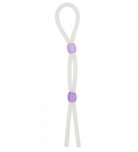 Прозрачное эрекционное кольцо-лассо SILICONE LASSO COCK RING DUAL BEADS - NMC - в Миассе купить с доставкой
