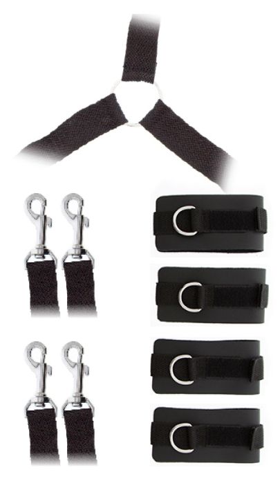 Комплект наручников и поножей LUXURIOUS BED RESTRAINT CUFF SET - Blush Novelties - купить с доставкой в Миассе