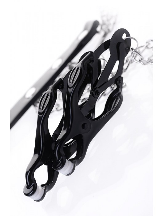 Черно-серебристые зажимы для сосков с кольцом для пениса TOYFA Metal - ToyFa - купить с доставкой в Миассе